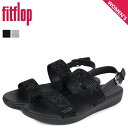 【最大1000円OFFクーポン配布中】 FitFlop BARRA CRYSTALLED フィットフロップ サンダル ストラップサンダル バーラ レディース ブラック シルバー 黒 Q94