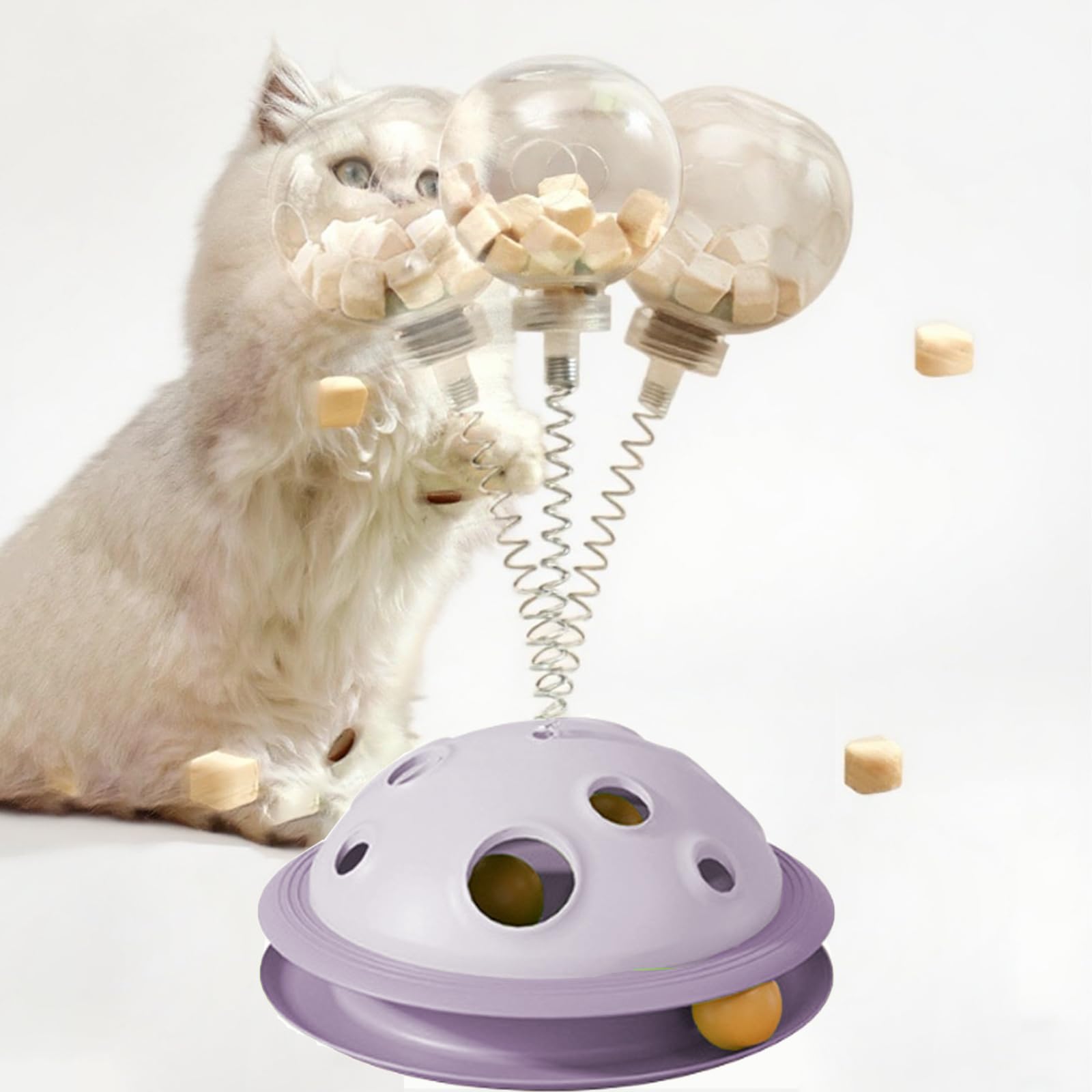 猫 おもちゃ 一人遊び 餌漏れ ボール 知育玩具 給餌おもちゃ 早食い防止 留守番 お...
