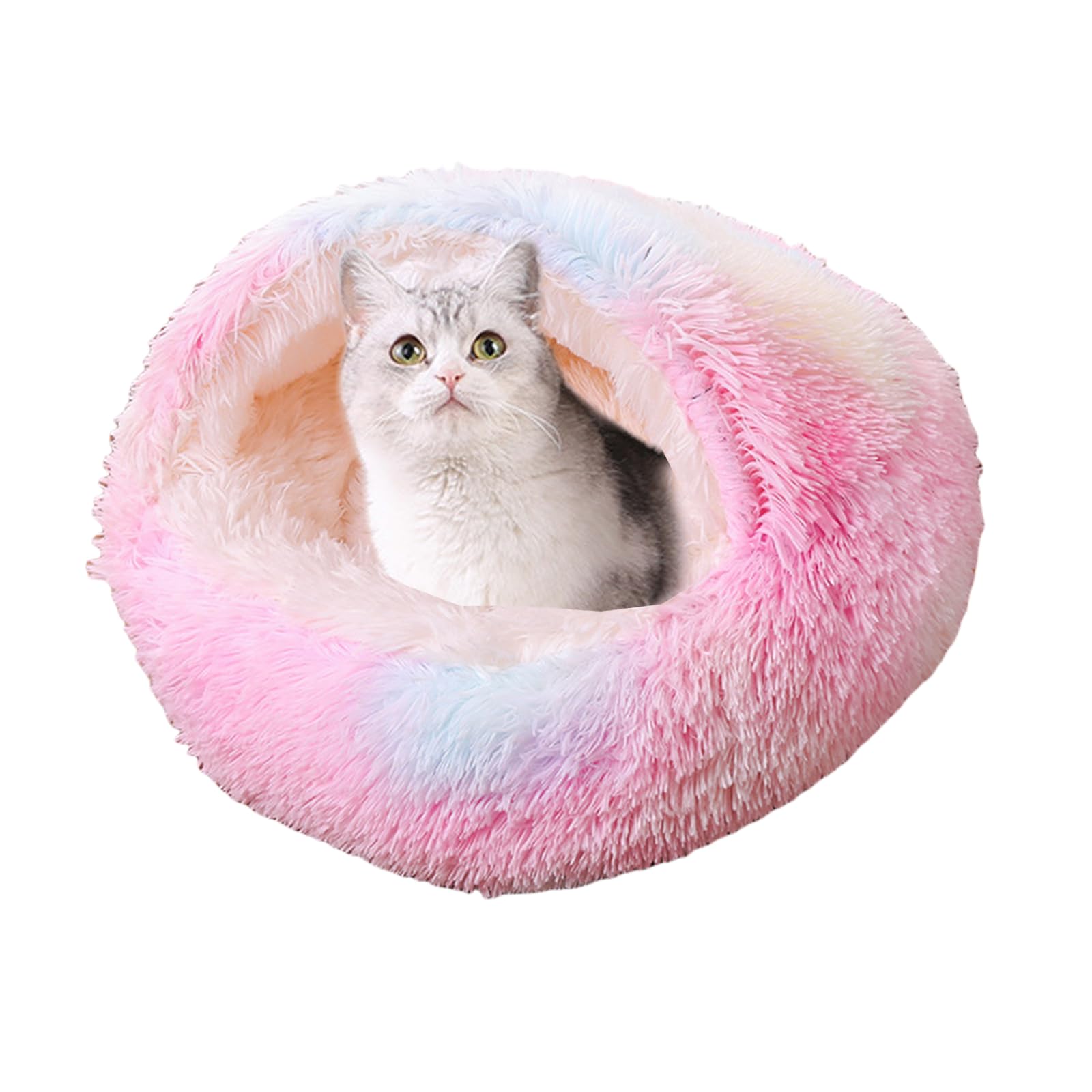 乐天商城 - 猫 ベッド 犬 ベッド 冬ドーム 猫ハウス ペットベッド 猫 犬 クッション 猫 寝床 暖かい 滑り止め 洗える ふわふわ 柔らかい 犬猫兼用 貝殻型 室内用 保温防寒 冬寒さ対策 ペットベッド ドーム 犬 猫用 サイズカラー選択可