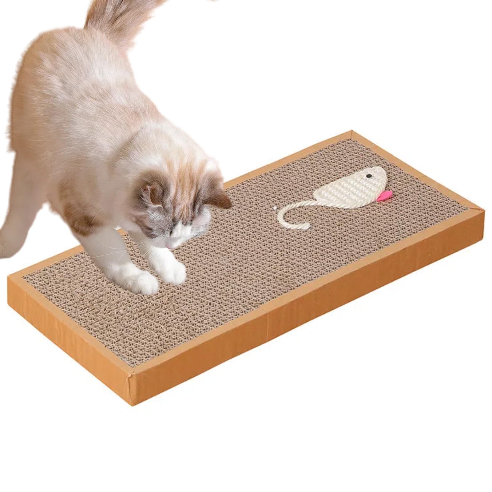 乐天商城 - 猫 爪研ぎ ネズミの模様付き 猫 爪とぎ 強化ダンボール 猫スクラッチャーマット とぎカスが出ない 猫 つめとぎ ねこ ストレス解消 家具破損防止 猫 ベッド 猫の爪とぎ（1個入り，Sサイズ）