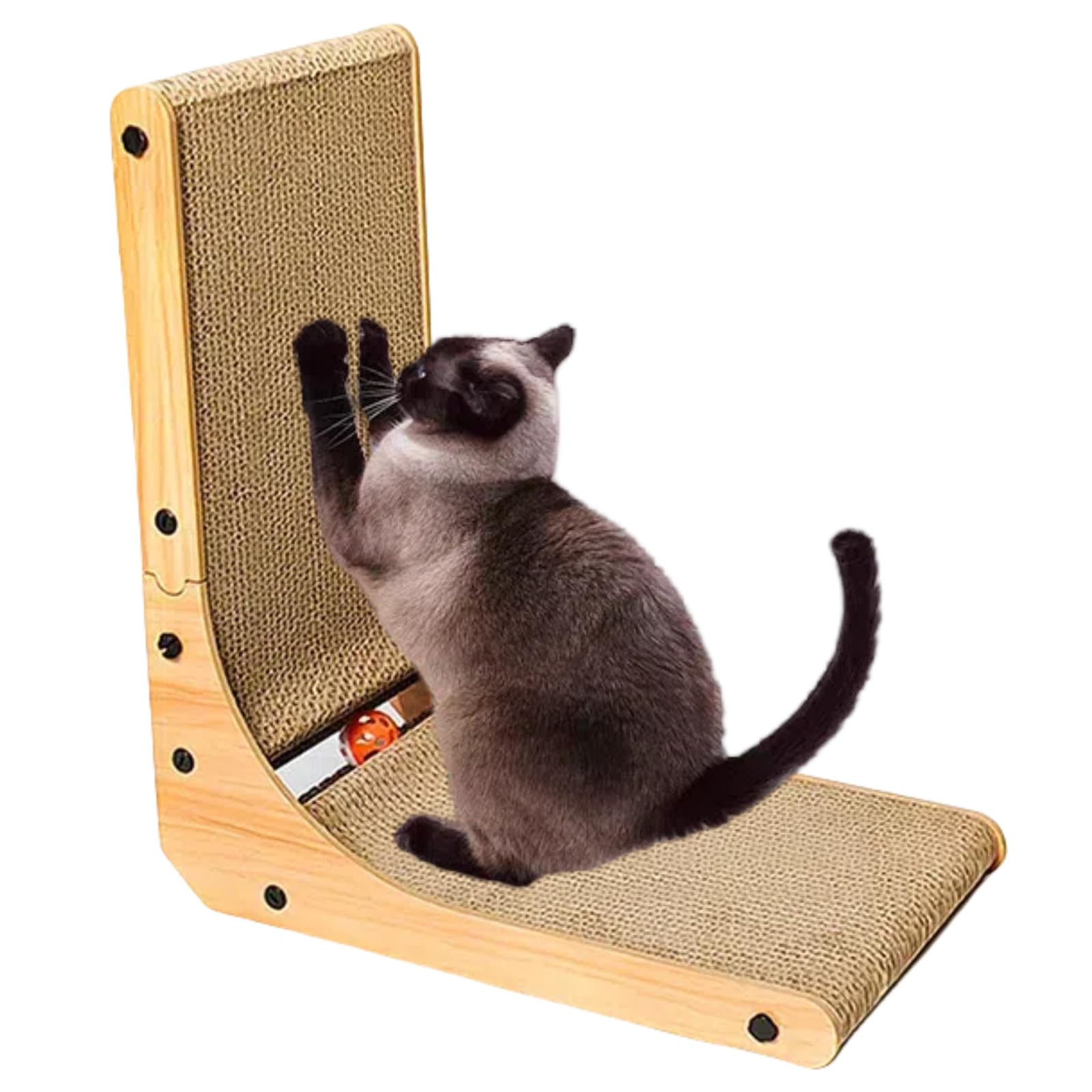 乐天商城 - 猫 爪研ぎ 縦型 高さ47.5cm 両面使える 長持ち 猫 ベッド 強化段ボール ストレス解消 猫 爪とぎスタンド おもちゃボール付き 家具破壊防止 猫 つめとぎ 猫スクラッチャー