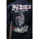 長袖Tシャツ ロンT ハーレー バイカー アメ車 HOTROD アメカジ ホットロッド スカル ドクロ チョッパー サイドバルブ ナックル パン ショベル エボ ストリート ロックンロール ピンストライプ ドラッグレース メンズレディース H S MOTORS INC