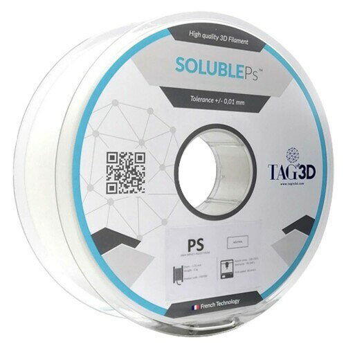 TAGin3D Soluble PSフィラメント 1.75mm径 ホワイト SOLU PS-1.75WT 径:1.75mm 重量:1kg 押出温度:230〜250度、ベッド温度:90〜110度、恒温槽:80度 プリント速度:40〜100mm/秒 材質:PS(ポリスチレン) 説明 TAGin3Dは、2015年にフランスのTAGPlasturgie社が立ち上げた3Dプリンター用フィラメントのブランドで、産業用 ■上級アマチュア向けの高品質なフィラメント 【用途】 3Dプリンター用フィラメント 【特徴】 ■サポート材のプリントに使用され、幅広い材料と互換性があり、機能部品の製造にも使用できる ■PSフィラメントは、衝撃ポリスチレンから作られたフィラメント(soluble=可溶性) ■美しい表面仕上げを持ち、強く耐久性のある部品のプリントを可能にする 商品コード34067861032商品名TAGin3D Soluble PSフィラメント 1.75mm径 ホワイト SOLU PS-1.75WT型番SOLU PS-1.75WTカラーホワイト※他モールでも併売しているため、タイミングによって在庫切れの可能性がございます。その際は、別途ご連絡させていただきます。※他モールでも併売しているため、タイミングによって在庫切れの可能性がございます。その際は、別途ご連絡させていただきます。