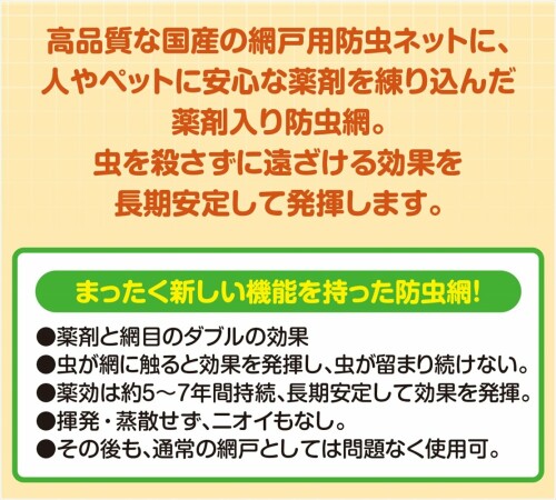 ダイオ 虫のイヤがる網 薬剤と網目のダブル効果 20メッシュ 90cmX2m グレイ