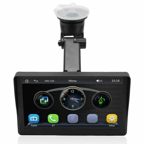 ポータブルカーラジオ AndroidAuto付き ワイヤレスカープレイ 7インチタッチスクリーンカーステレオ Bluetoothとバックアップカメラ付き ミラーリンク 車用マルチメディアプレーヤー