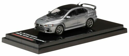 HJ64 1/64 三菱ランサーエボリューションX FINAL EDITION エンジンディスプレイモデル付き チタニウムグレーメタリック/ブラックルーフ 完成品