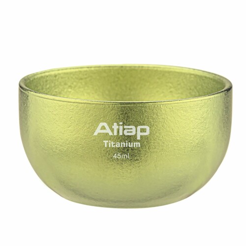ATiAP チタン お猪口, 二重層構造, 熱燗用, 45ml容量, 超軽量ミニカップ (ブリリアントナインレッド) Ta8743-S