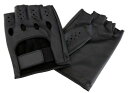 (レザックス) JOYFIT ドライビンググローブ 半指羊革 黒 08(2)