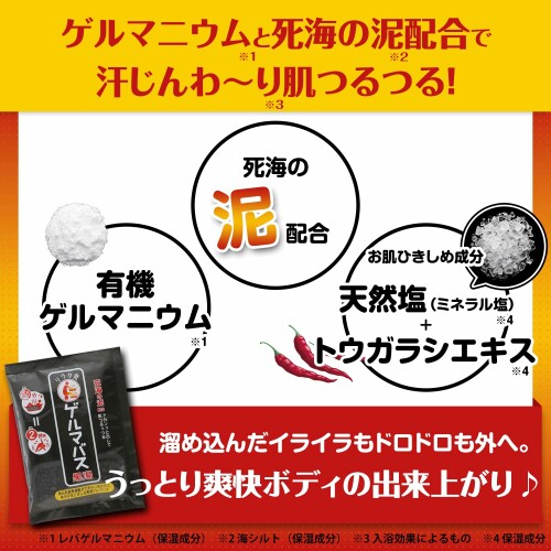 リラク泉 ゲルマバス黒湯 汗だし 発汗 スッキリ 有機ゲルマ 死海の泥 エステ バスソルト 入浴剤 40g×12包