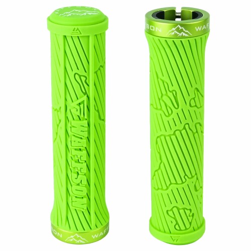 WFS 世界地図 MTB ロックオングリップ ? シングルクランプ 人間工学的 滑り止め マウンテンバイク ハンドルバーグリップ ? トレイル、エンデューロ、ダウンヒル用の快適な振動減衰 ?