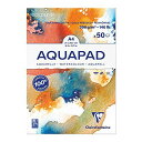 Clairefontaine クレールフォンテーヌ 水彩紙 A4 (50枚入) 画用紙 中目 超厚口 300g パッド Clairefontaine cf975...