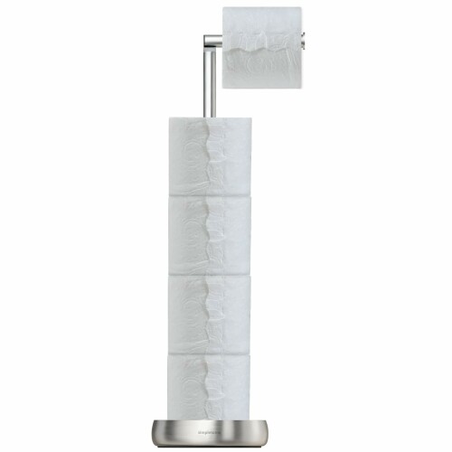 simpletome トイレットペーパーホルダー 自立式 重型ベース 5ロールまで収納可能 (SUS304 ブラッシュ仕上げステンレス鋼)