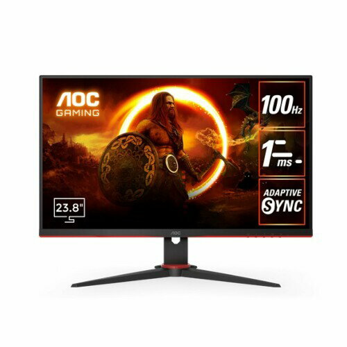 AOC j^[ fBXvC 24G2E1/11, 23.8C`, 1920~1080@100Hz, 1ms(MPRT), HDMI1.4 x 1/ DP1.2x1, u[Cgጸ, tbJ[t[, Adaptive Sync, 3Nۏ