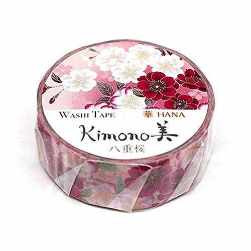 カミイソ産商 マスキング テープ kimono 美 八重 八重桜 桜 15 mm gr 1003