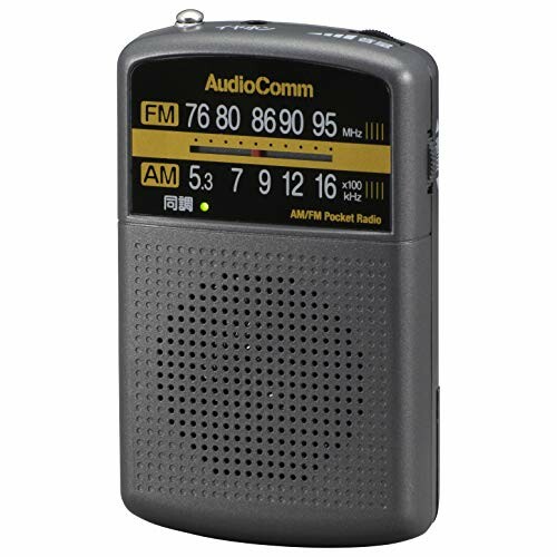 オーム電機 AudioComm AM/FMポケットラジオ グレー RAD-P135N-H 03-5532 OHM 1