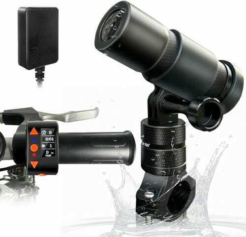 VSYSTO バイク用ドライブレコーダー OLEDリモコン付き 2KQHD 400万画素 30FPS アクションカメラ USB給電 150°広角 1920*1080P解像度 スーパー暗視 WIFI 360°ハンドルブラケット付き ループ録画 緊急録