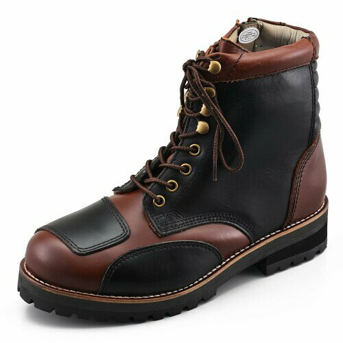 デイトナ(Daytona) バイク ブーツ ライディングブーツ ダービーライドブーツ 本革 牛革(フルグレインレザー) シフトパッド くるぶしパッド内蔵 サイドジップ DS-001 コンビ 24.5cm/レディース