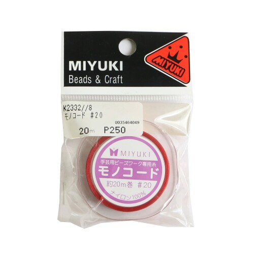 MIYUKI ビーズワーク専用糸 「モノコード」 #20/20m巻 赤 K2332/8
