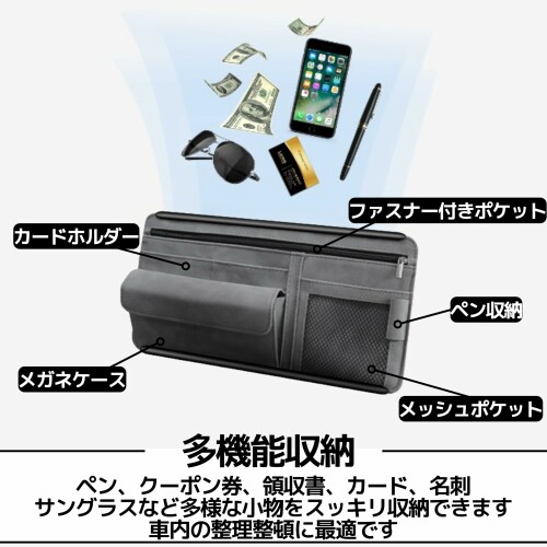 East Leaf サンバイザーポケット 車 サングラスホルダー カード 収納 小物入れ 便...