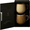 RIVERET リヴェレット カフェオレ マグカップ 350ml ペア セット 竹製 食洗機対応 ホワイト/ブラウン RV-205WB