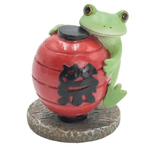 Rakuten - ティーライフ ダイカイ copeu マスコット カエル 蛙 コポー 和テイスト 提灯-祭 W3.5 D3.5 H4.5 cm 74502