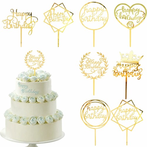ケーキトッパー 誕生日 8点セット Happy Birthday ケーキトッパー ゴールド 誕生日 ケーキ飾り ハート 王冠 ケーキ挿入カード ケーキデコレーション 装飾 バースデー パーティー (金 8点) 【ケーキトッパー】おしゃれなケーキトッパーセットが登場!キラキラしているゴールドの色は豪華で明るいです。ケーキを可愛く華やかに飾ります。 【メイン素材】高品質のアクリル素材で作られたケーキトッパーは表面が滑らかです。裏面に保護フィルムが付いて、使用する時に剥がしてください。 【サイズ】横:9.9cm-13.1cm、縦:13.3cm-16.9cm。8種類のデザインがあり、ケーキの装飾やフルーツの装飾にぴったりです。 【適用場合】ケーキに挿すだけでケーキの華やかさが増し、誕生日の雰囲気を高めます。誕生日パーティで大活躍すること間違いなし。 【パッケージ】ケーキトッパー8点セット。 【ケーキトッパー】おしゃれなケーキトッパーセットが登場!キラキラしているゴールドの色は豪華で明るいです。ケーキを可愛く華やかに飾ります。 【メイン素材】高品質のアクリル素材で作られたケーキトッパーは表面が滑らかです。裏面に保護フィルムが付いて、使用する時に剥がしてください。 【サイズ】横:9.9cm-13.1cm、縦:13.3cm-16.9cm。8種類のデザインがあり、ケーキの装飾やフルーツの装飾にぴったりです。 【適用場合】ケーキに挿すだけでケーキの華やかさが増し、誕生日の雰囲気を高めます。誕生日パーティで大活躍すること間違いなし。 【パッケージ】ケーキトッパー8点セット。 商品コード34081913341商品名ケーキトッパー 誕生日 8点セット Happy Birthday ケーキトッパー ゴールド 誕生日 ケーキ飾り ハート 王冠 ケーキ挿入カード ケーキデコレーション 装飾 バースデー パーティー (金 8点)型番Tidywormサイズ横：9.9cm-13.1cm、縦：13.3cm-16.9cmカラーC 金※他モールでも併売しているため、タイミングによって在庫切れの可能性がございます。その際は、別途ご連絡させていただきます。※他モールでも併売しているため、タイミングによって在庫切れの可能性がございます。その際は、別途ご連絡させていただきます。