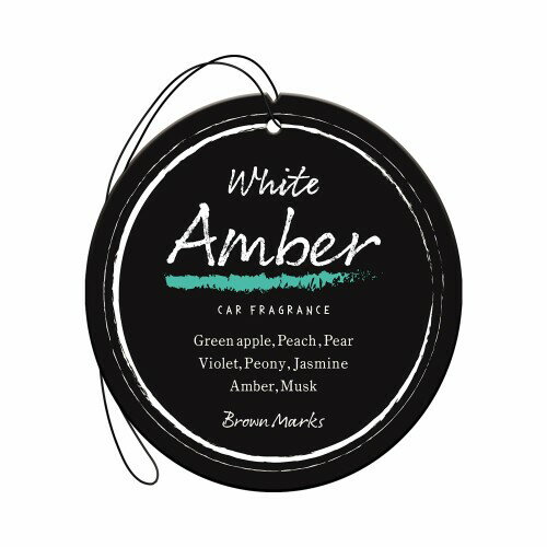 CARALL(カーオール) 晴香堂 車用 芳香剤 ブラウンマークス クラフト プレート3個パック ホワイトアンバー 9.3gx3個 3569