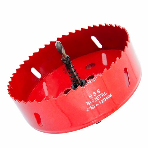 Bi-Metal Hole Saw Drill Bit HSS Hole Cutter with Arbor for Wood and Metal 4-3/4"(120mm)