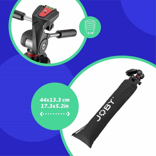 ジョビー(JOBY) 三脚キット スマートフォン三脚 COMPACT アドバンス キット スマートフォン用マウント付属 グリップタイト360スマートフォンマウント付属 スマートフォン装着幅6.7cm-8.8cm キ