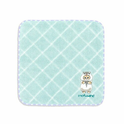 mofusand スパークルクロス タオルハンカチ グリーン 猫 可愛い 43-0110080 約25×25cm