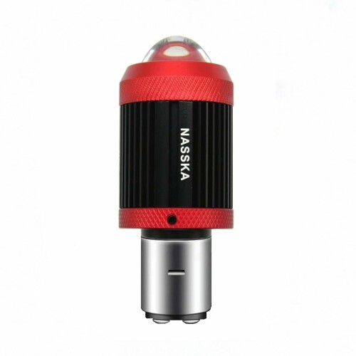 NASSKA バイクヘッドライト ハイテク集光レンズ付き一体型 BA20D バイク専用LEDヘッドライト Hi/Lo ledバルブ 6500K 25W ホワイト 5000LM ライトバルブ 角度調整ツール付き 1個