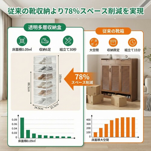玄関用 シューズボックス 玄関 靴箱 靴収納 折りたたみシューズケース前開き 防湿...