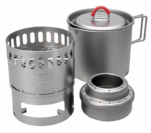 Goj[(EVERNEW) Ti Mug pot 500 Stove set ECA538 `^