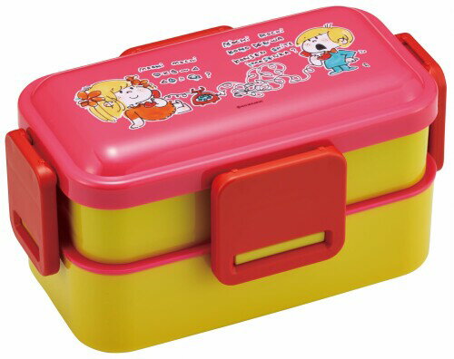 スケーター(Skater) 弁当箱 2段 600ml 女性 日本製 ふわっと盛れるドーム型ふた ランチボックス 食洗機対応 レンジ対応 水森亜土 PFLW4AG-A