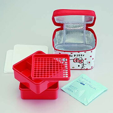 スケーター 行楽弁当箱 保冷バッグ付 保冷剤付 キティ Red ハート サンリオ 日本製 2240ml KCPC2 2.6L