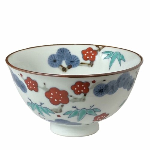 風景ドットコム お茶碗 松竹梅 磁器 波佐見焼 直径112×高さ60mm 日本製 電子レンジ対応