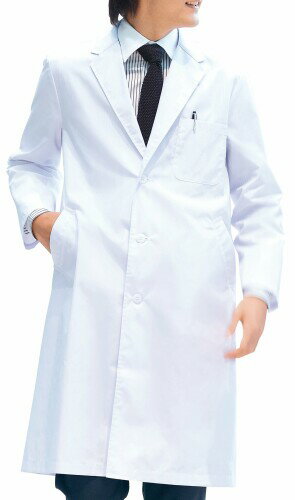 (フォーク) メンズ診察衣シングルコート 男子 白衣 ドクターコート 1530PO ホワイト 日本 M (日本サイズM相当)