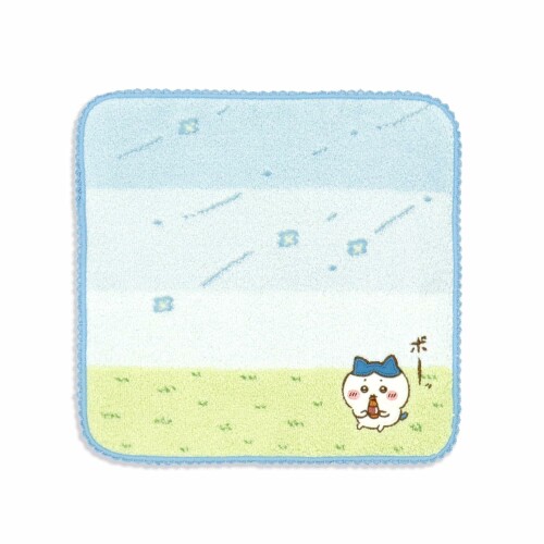 Hand Towels - ちいかわ(Chiikawa) そよかぜ タオルハンカチ ブルー ハチワレ レース 無撚糸 41-1250080 約25×25cm