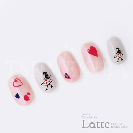 TSUMEKIRA(ツメキラ)ネイルシールLattePlune.プロデュース1HeartgirlsnailLT-PLU-101