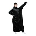 Bauhutte(バウヒュッテ) はだけない着る毛布 ブラック Mサイズ HFD-HB25-M-BK 『ダラダラごろ寝でもはだけない、ぬくもりを逃さない』 20...