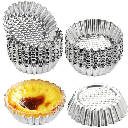 Dicunoy エッグタルト型 ベーキング用 3.8インチ ステンレススチール ミニタルト缶 Ensaymada Molder Filipino パイタルト カップケーキ マフィン型