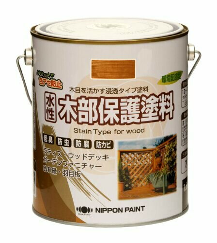 ニッペ ペンキ 塗料 水性木部保護塗料 1.6L チャコールブラック 水性 屋外 ステイン 日本製 4976124544408
