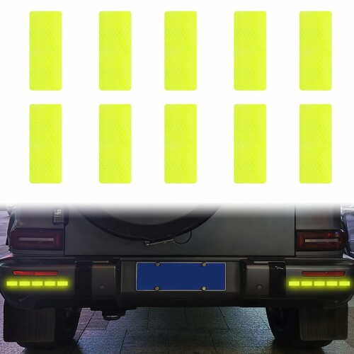 Xuzimaoyi 反射ステッカー 安全警告反射ステッカー 屋外用 耐水 車用 反射デカール ヘルメット ベビーカー バイク ウォーキング 安全サイン 道路安全 事故防止 自転車 反射 10pcs（長方形）