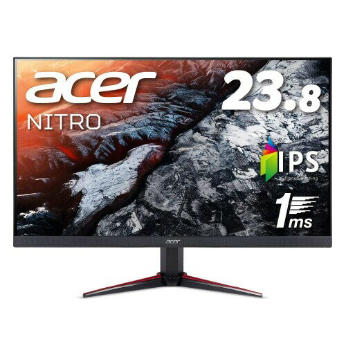 Acer ゲーミングモニター Nitro VG240Ybmiifx 23.8インチ IPS 非光沢 フルHD 1ms(VRB) 75Hz FPS向き FreeSync フレームレスデザイン HDMIx2 スピーカー内蔵 VESAマウント対応 チルト フリッカーレス ブルーラ