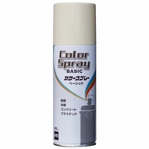 ニッペ ペンキ スプレー カラースプレーベーシック 400ml クリーム 水性 つやあり 屋内外 日本製 4976124266065