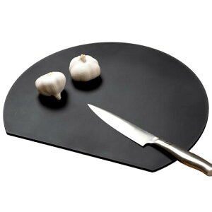 アイメディア(Aimedia) まな板 食洗機対応 丸いまな板 耐熱エラストマー 約30×26cm ブラック 小 1009855