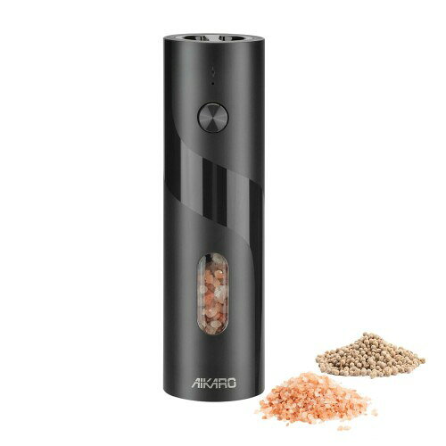 AIKARO - 電動塩コショウミル 自動スパイスグラインダー 電池式 電池式:この電動ペッパー&ソルトグラインダーは単4形アルカリ電池4本で動作します(電池は付属しません)。電池1セットで通常3〜6ヶ月持続するため、頻繁な交換の手間が省けます。 大容量:スパイス用に110mlの容量を備えたこの電動グラインダーは、従来の電動ペッパー&ソルトグラインダーと比べて容量が50%増加しています。 LED照明:ボタンを押し続けるだけで粉砕プロセスが開始されます。同時にLEDライトが自動的に点灯します。この電動ソルト&ペッパーグラインダーを使えば、スープやステーキ、サラダに素早く正確に調味料を加えられます。 調節可能な粗さ:高硬度セラミック製の粉砕コアを搭載したこの電動ソルトミルは、胡椒、塩、ヒマラヤ塩、ハーブなど様々な調味料を簡単に処理できます。底部の粗さ調節ノブは使いやすい設計です。 理想的な贈り物:この電動スパイスグラインダーは、料理愛好家へのプレゼントに最適です。家族の集まり、アウトドアバーベキュー、結婚式、レストランなど様々な場面でご利用いただけます。 商品コード34081935643商品名AIKARO - 電動塩コショウミル 自動スパイスグラインダー 電池式型番KYMQ-64サイズABS, Battery-Operatedカラー※他モールでも併売しているため、タイミングによって在庫切れの可能性がございます。その際は、別途ご連絡させていただきます。※他モールでも併売しているため、タイミングによって在庫切れの可能性がございます。その際は、別途ご連絡させていただきます。