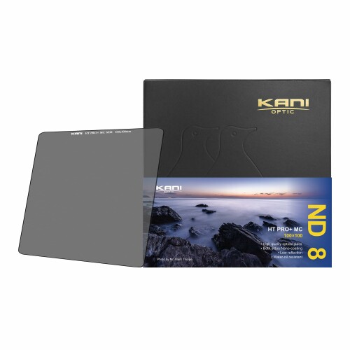 KANI 100mm幅 角型フィルター NDフィルター HT PRO+ MC ND8 100×100mm 減光効果3絞り分 色カブリ抑制 低反射 撥水 撥油 防汚 ナノコーティング 801852