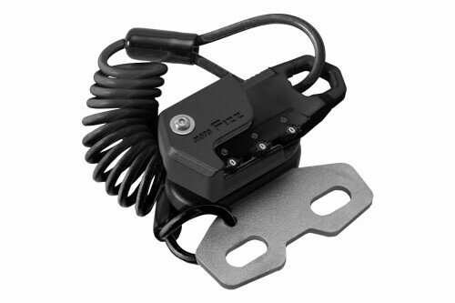 タナックス(TANAX) バイク用 盗難防止 ヘルメット用ワイヤーロック ハンドルクランプ取付 コイル ブラック 3桁ダイヤル式ロック 1000m MF-4772