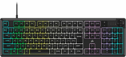 CORSAIR K55 CORE RGB ゲーミングキーボード iCUE対応 10 ゾーン RGB 4つの専用メディアキー 静音性と応答性のスイッチ 300ml 防滴 CH-9226C65-JP